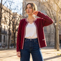 Chaqueta Corta Granate Con Brillos