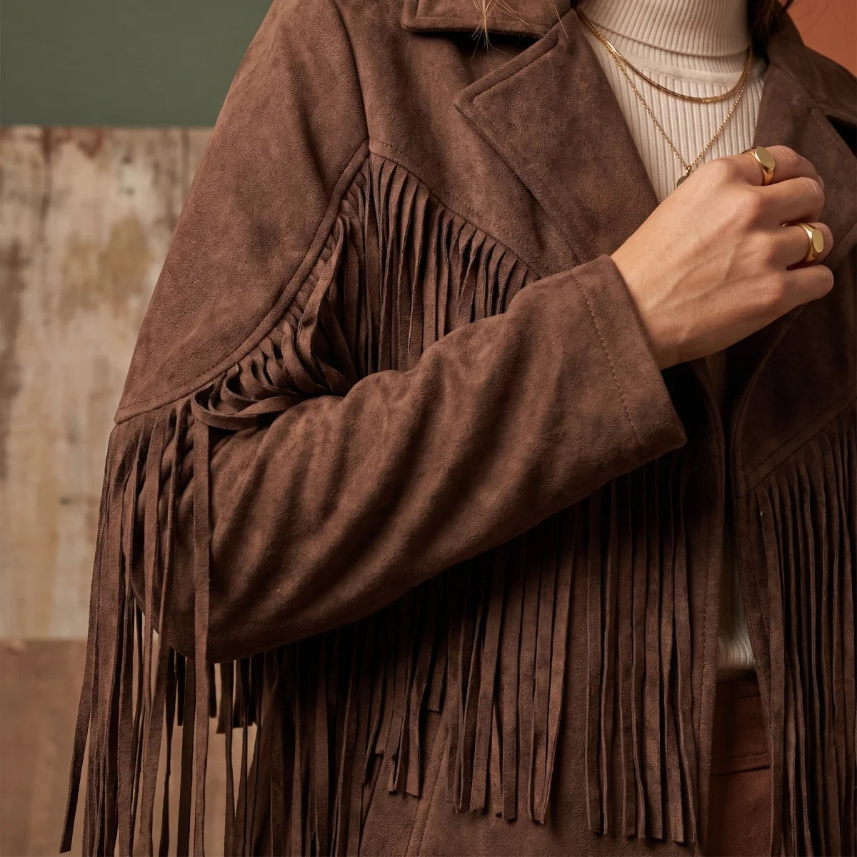 Chaqueta de Flecos Marrón Cowboy