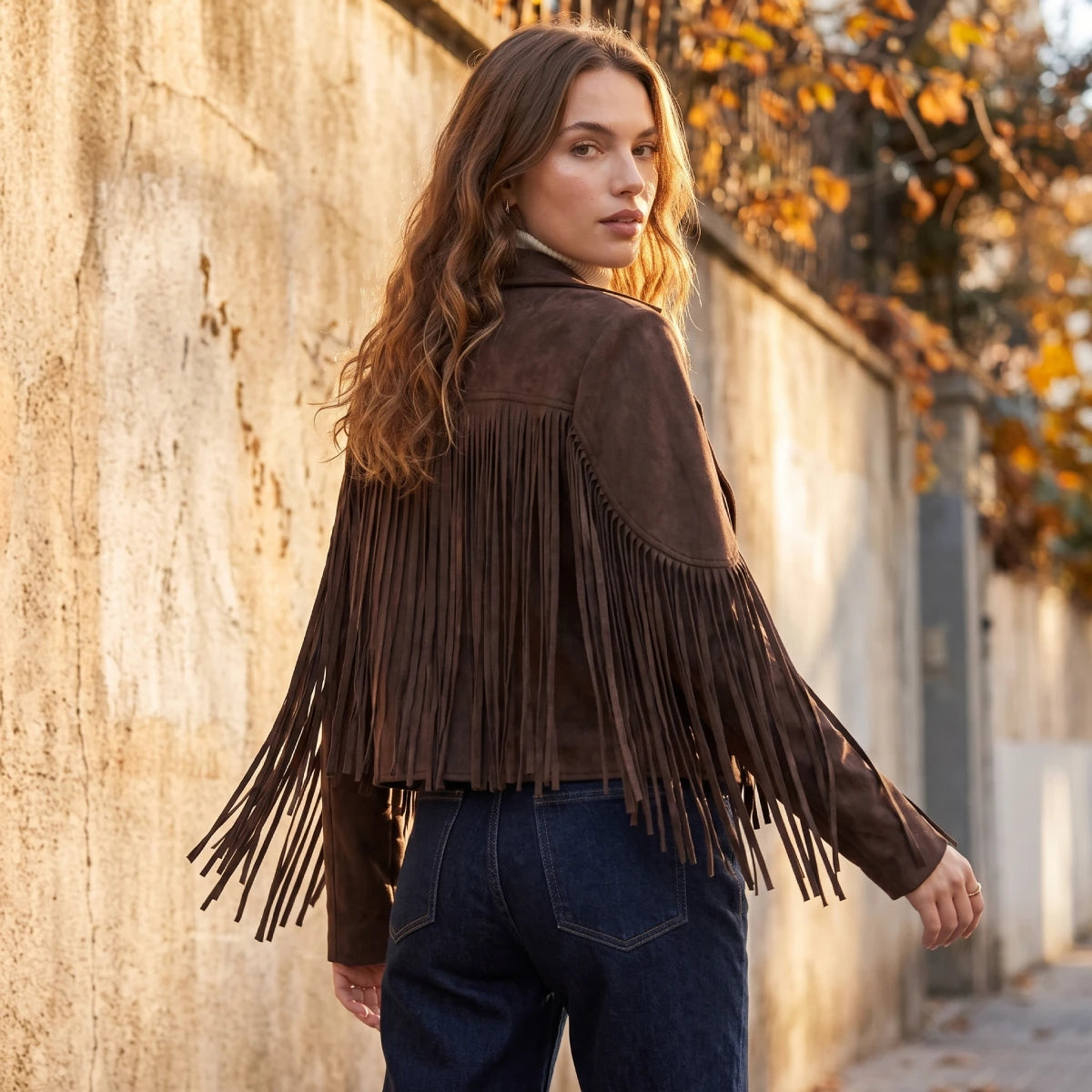 Chaqueta de Flecos Marrón Cowboy