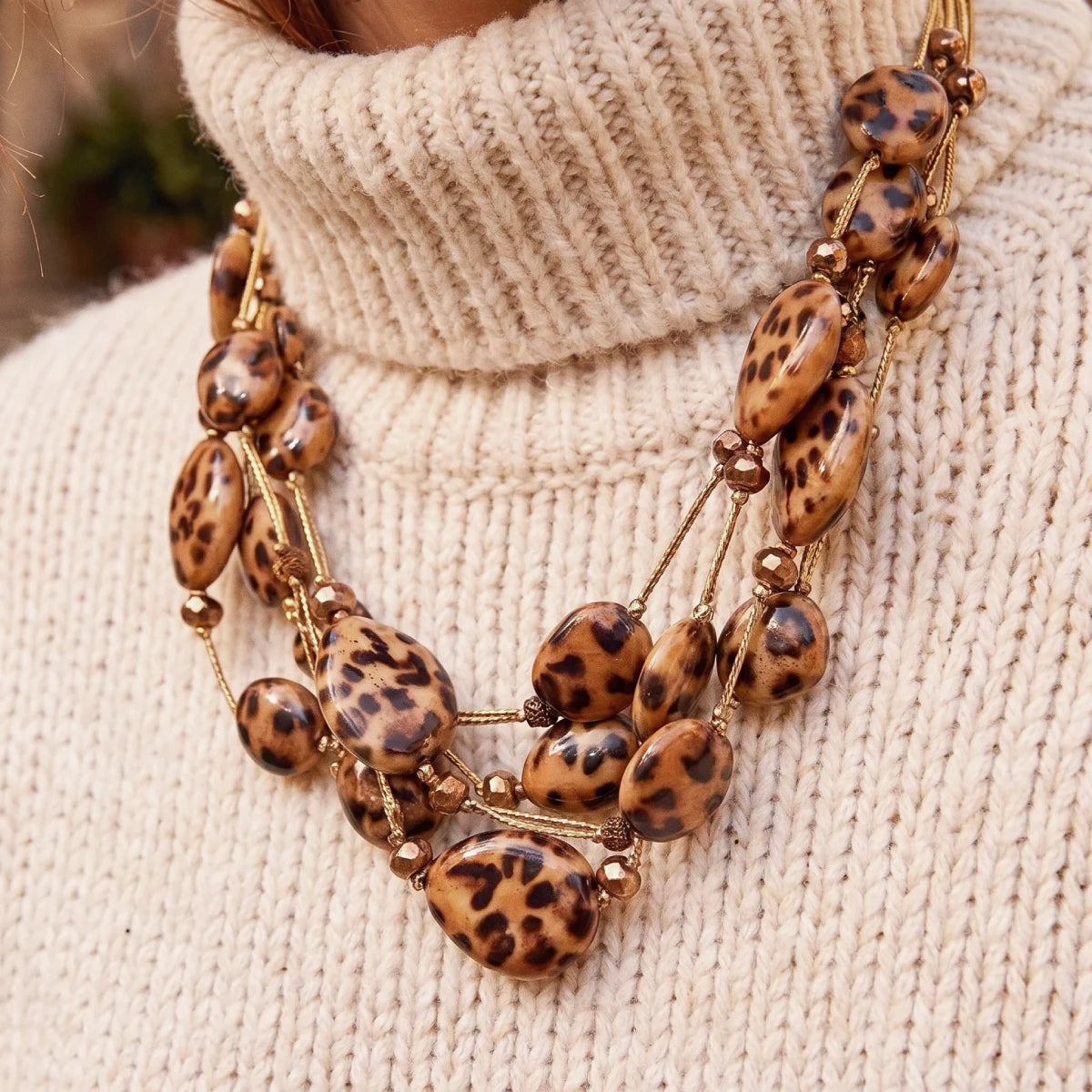 Collar Multicapa Leopardo