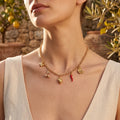 Collar Dorado Charms Frutas