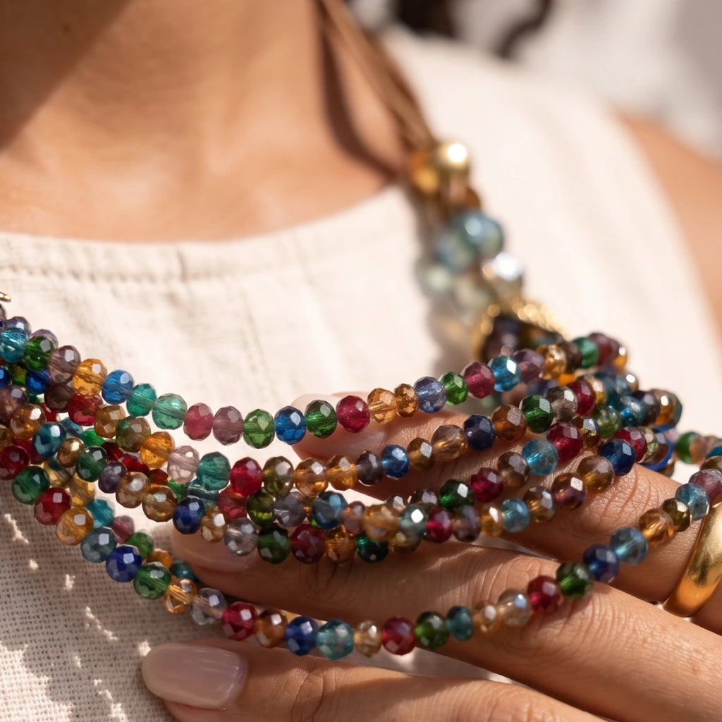 Collar Multicapa con Cuentas Multicolor