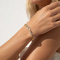 Pulsera Rígida Dorada Bambú