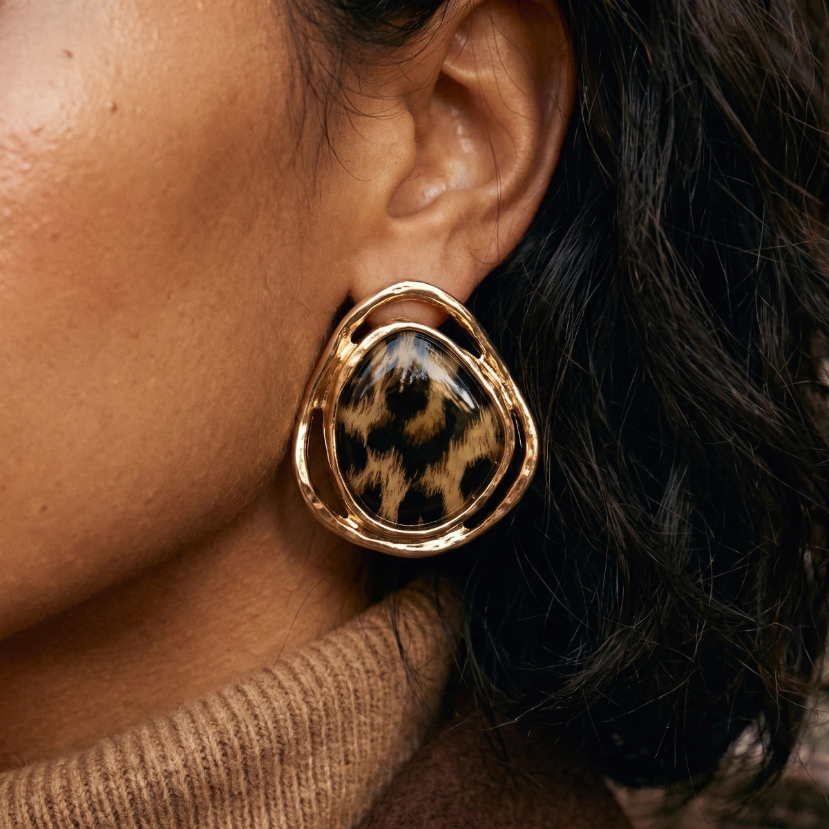Pendientes Piedra Leopardo