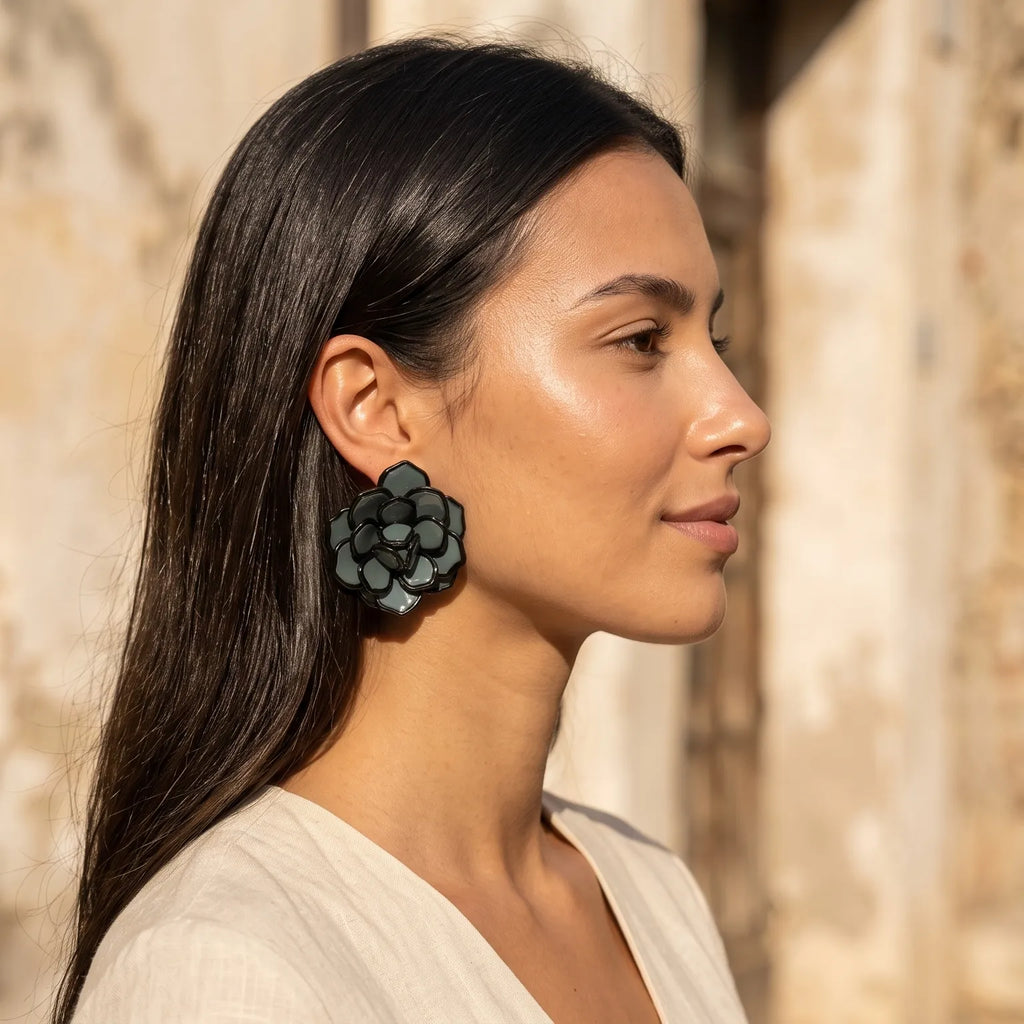 Pendientes de Flor Azules
