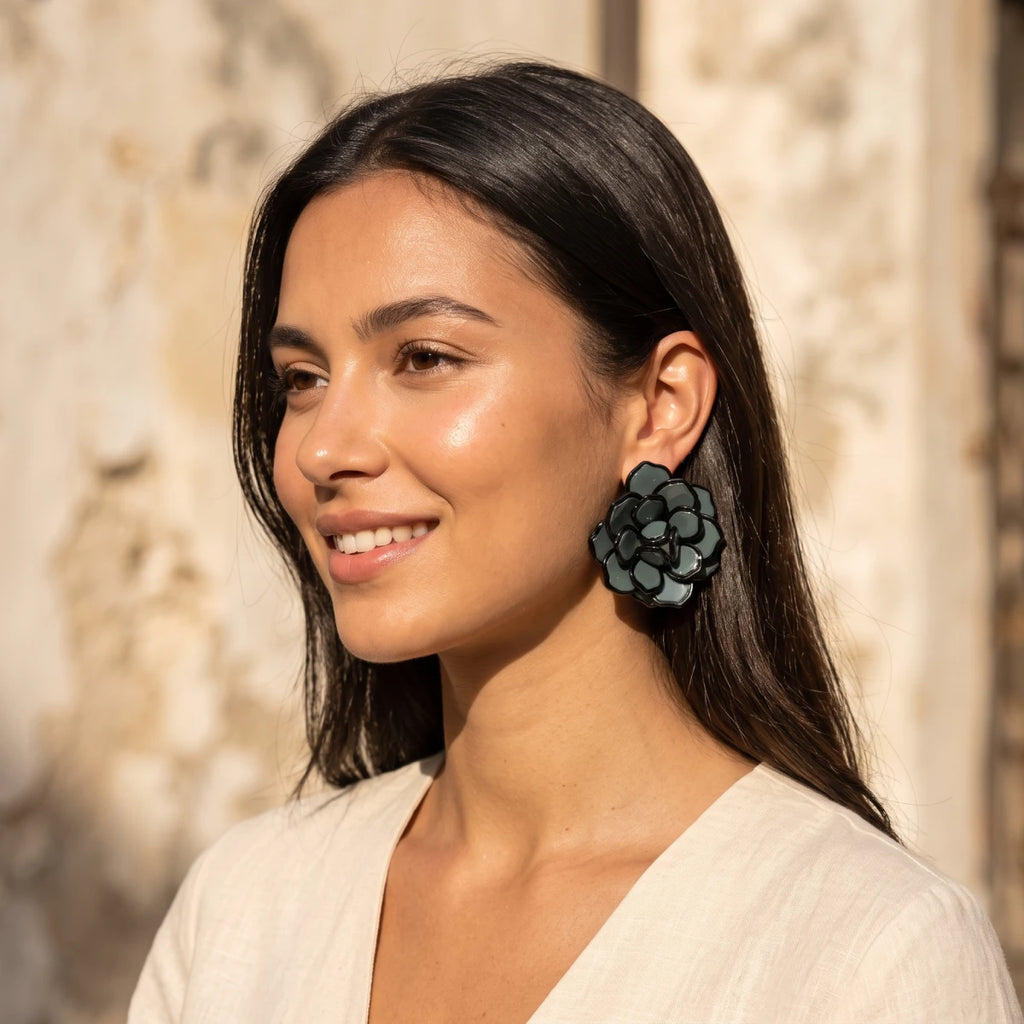 Pendientes de Flor Azules