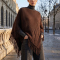 Poncho Marrón Con Flecos
