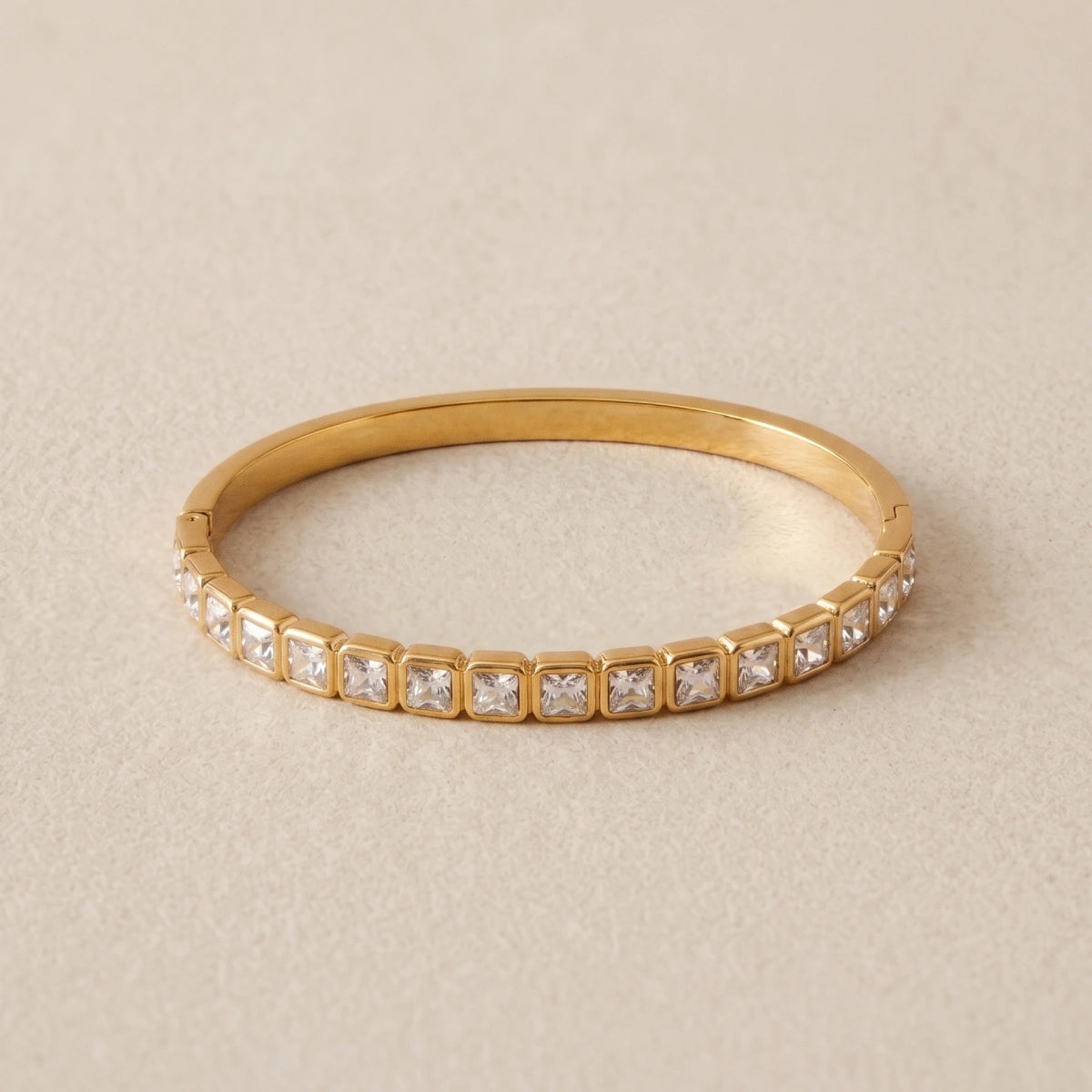 Pulsera Rígida Acero Inoxidable Circonita