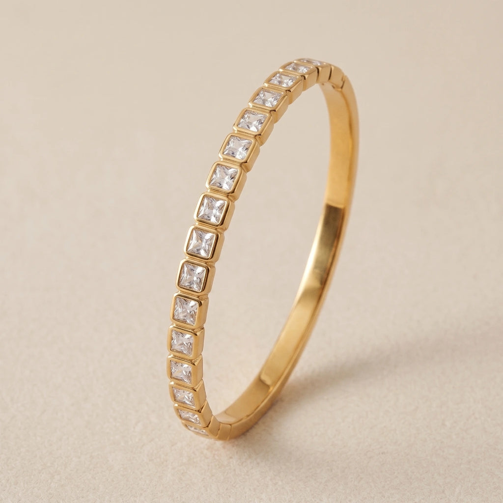 Pulsera Rígida Acero Inoxidable Circonita
