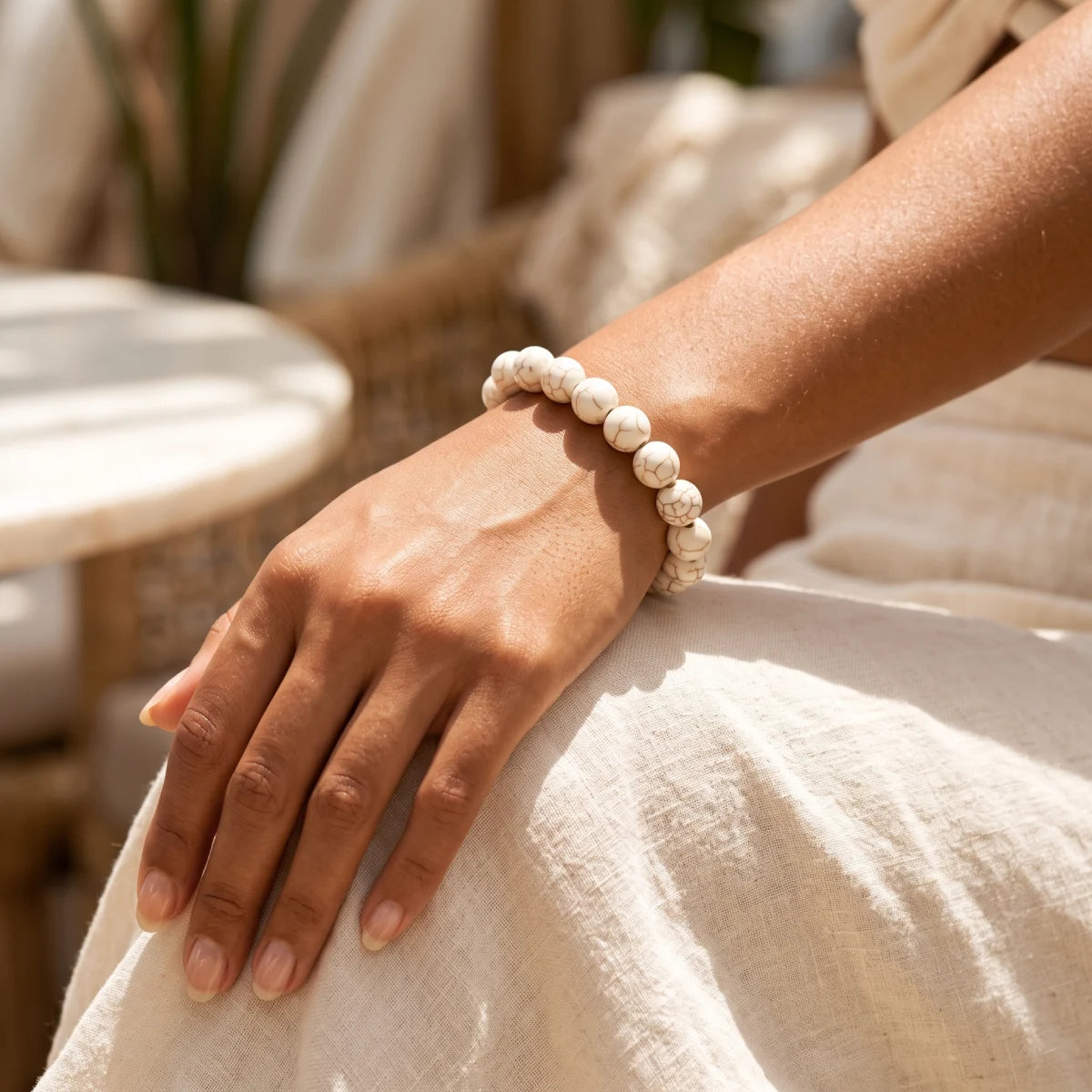 Pulsera Howlita Blanca